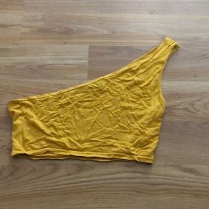 Pretty little thing one shoulder yellow top